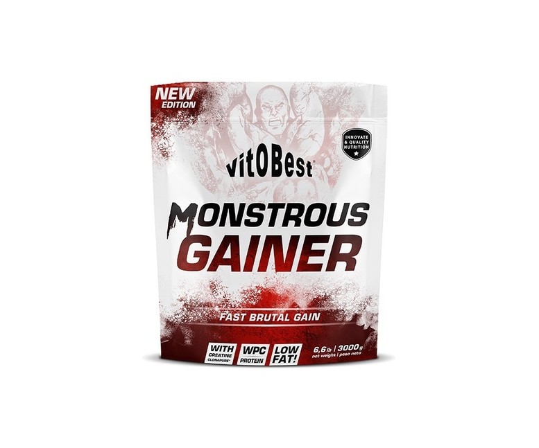 Monstrous Gainer 2200 chocolate 3 kg de polvo (Chocolate) VIT.O.BEST
