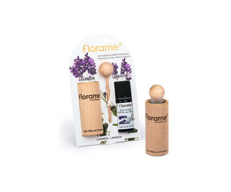 Difusor Provenzal de Madera + Aceite Esencial de Lavandín 10 ml (Lavanda) Florame