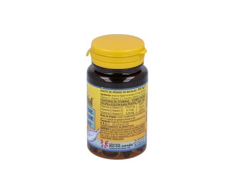Aceite De Hígado De Bacalao 50 perlas de 410mg Nature essential