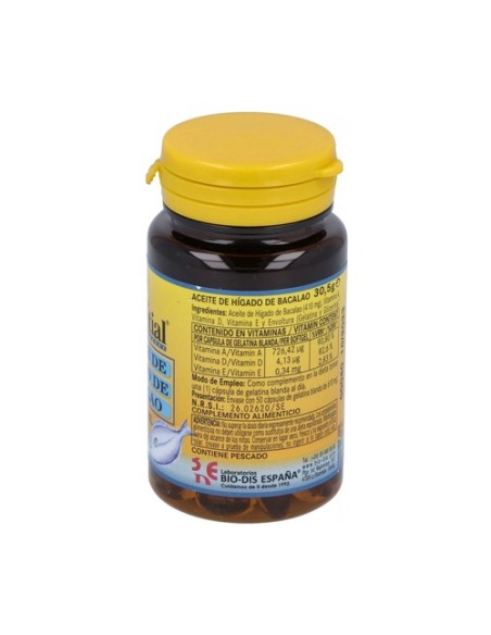 Aceite De Hígado De Bacalao 50 perlas de 410mg Nature essential