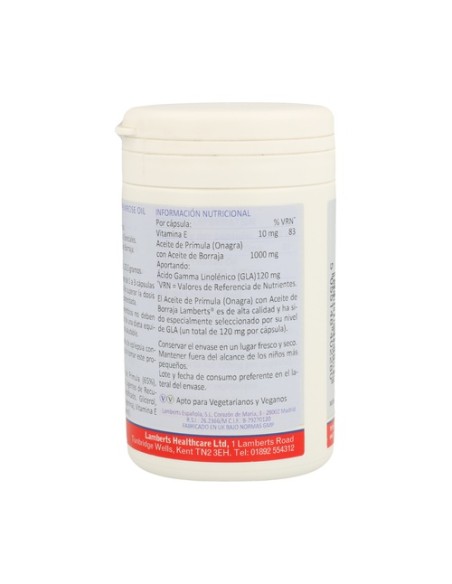 Aceite de prímula con borraja 90 cápsulas Lamberts