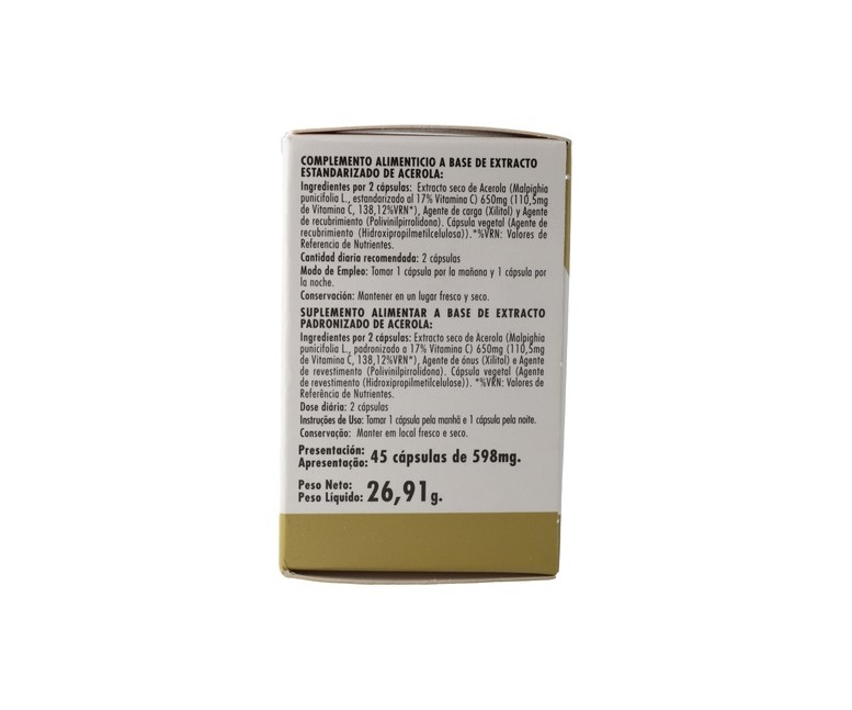 Phytogranulos Acerola Vitamina C 45 cápsulas Waydiet