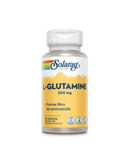 L-Glutamine 50 cápsulas vegetales de 500mg Solaray