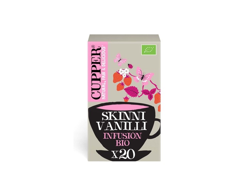 Infusión Skinni Vanilli de fresa y vainilla Bio 20 bolsitas infusoras Cupper
