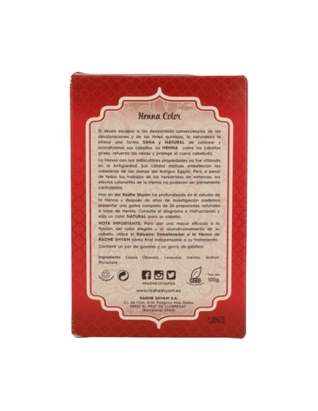 Henna color Caoba oscuro 100 g de polvo Radhe Shyam