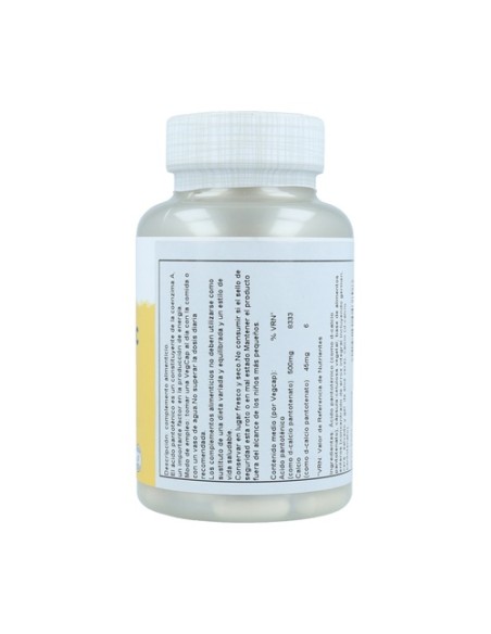 Ácido pantoténico 100 cápsulas de 500mg Solaray