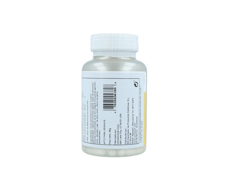 Ácido pantoténico 100 cápsulas de 500mg Solaray