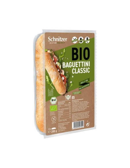Mini baguette blanca sin gluten 2 unidades de 200g Schnitzer