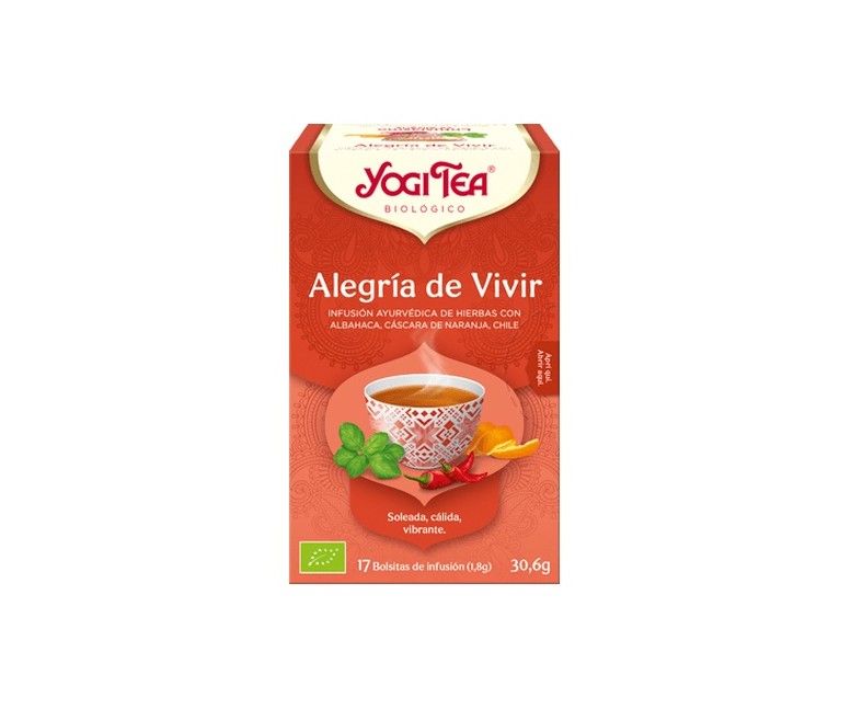 Infusión ayurvédica Alegría de Vivir 17 bolsitas infusoras de 1.8g Yogi Tea
