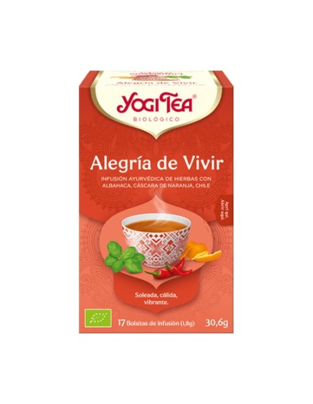 Infusión ayurvédica Alegría de Vivir 17 bolsitas infusoras de 1.8g Yogi Tea