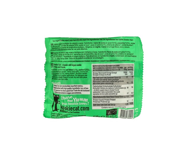 Hemp Cacao 50 g Kookie Cat