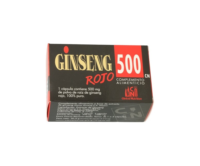 Ginseng Rojo 500 50 cápsulas de 500mg Cn