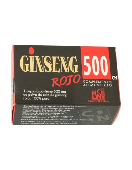 Ginseng Rojo 500 50 cápsulas de 500mg Cn