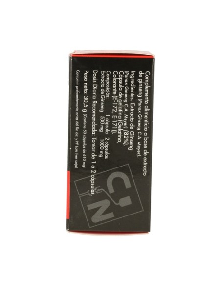 Ginseng Rojo 500 50 cápsulas de 500mg Cn