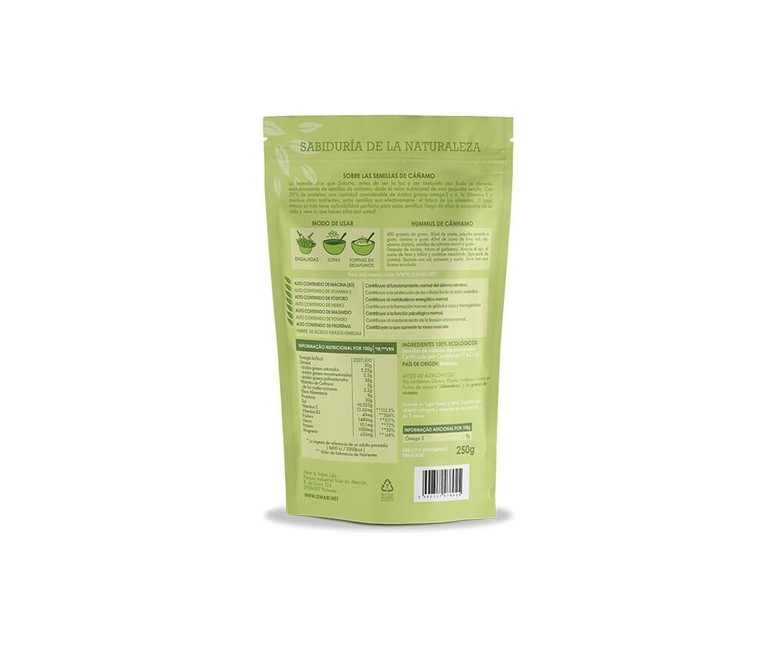 Semillas Cáñamo Sin Cascara Bio 250 g Iswari
