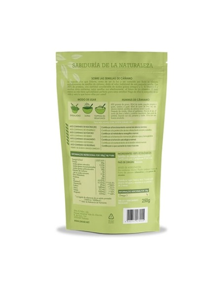 Semillas Cáñamo Sin Cascara Bio 250 g Iswari