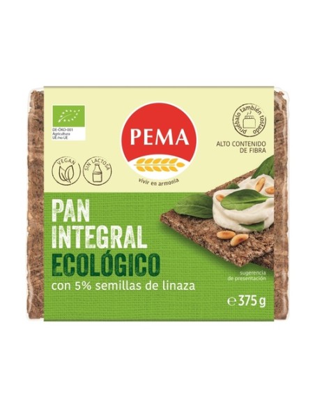 Pan de centeno 5% con semillas de lino 375 g Pema