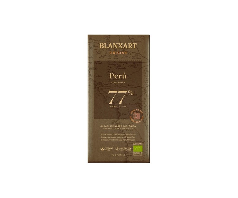 Chocolate negro Perú 77% Eco 75 g Blanxart