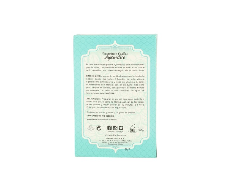 Tratamiento capilar Ayurvédico Amla 100 g Radhe Shyam
