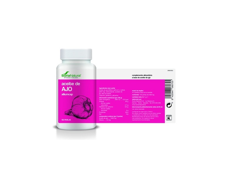 Aceite de Ajo Alliumcap 150 perlas Soria Natural