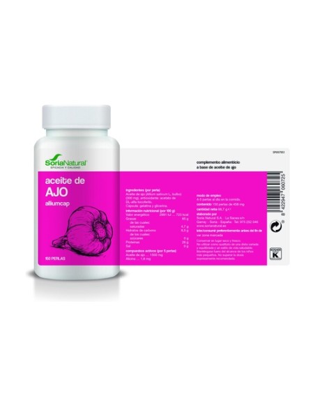 Aceite de Ajo Alliumcap 150 perlas Soria Natural