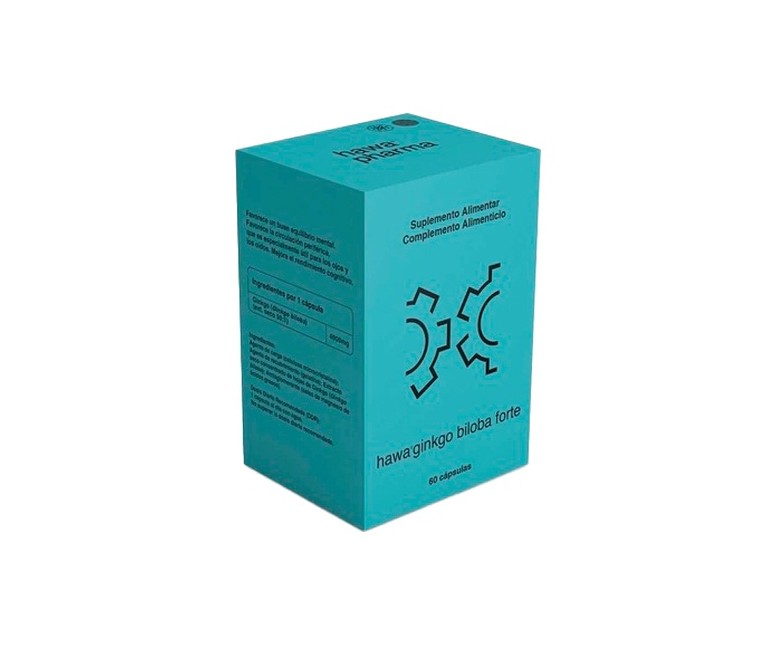 Ginkgo biloba forte, estimulación cerebral 60 cápsulas Hawa pharm