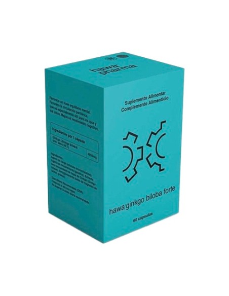 Ginkgo biloba forte, estimulación cerebral 60 cápsulas Hawa pharm