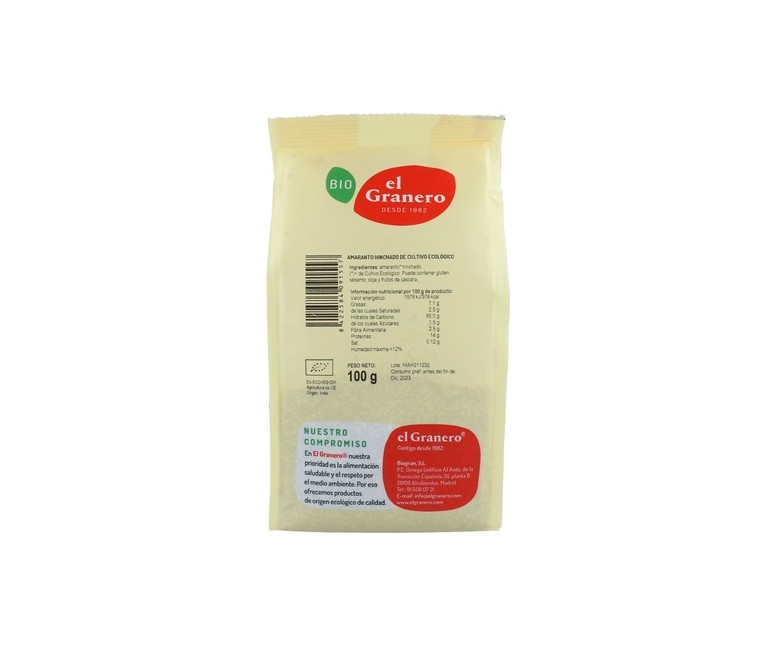 Amaranto Hinchado Bio 100 g El Granero Integral