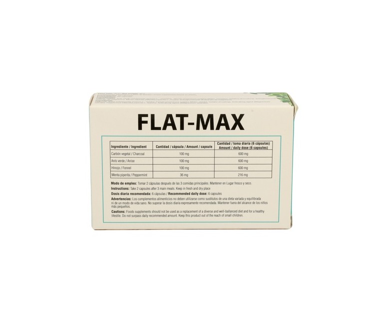 Flat-Max Carbón Vegetal 60 cápsulas Hcf