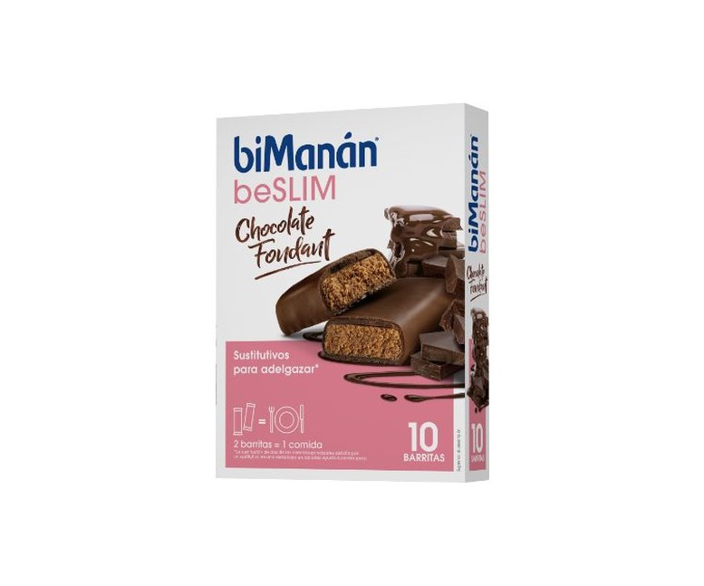Barrita Sustitutiva de Chocolate Fondant 10 barritas de 62g biManán