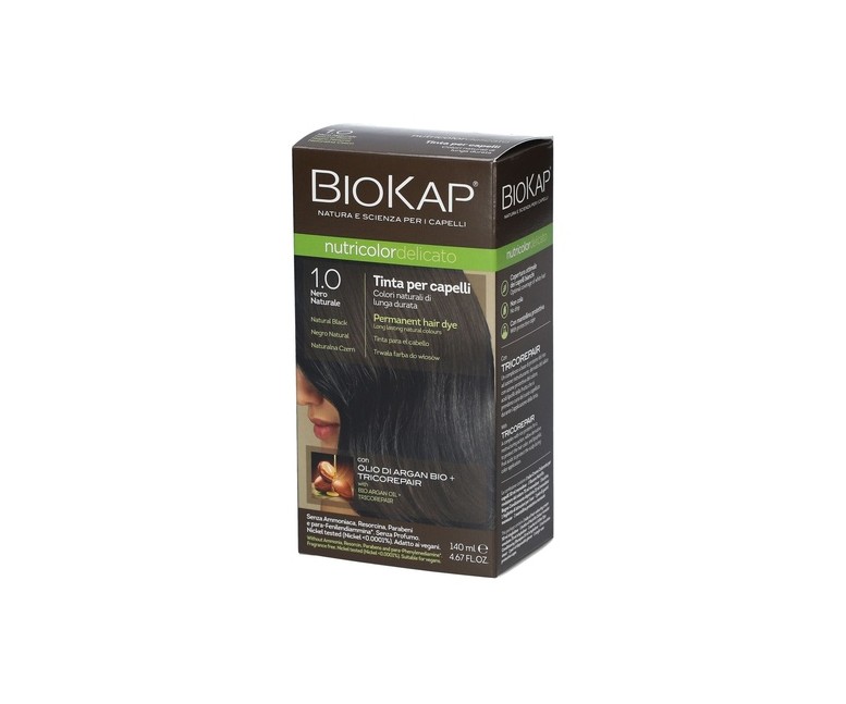 Tinte Nutricolor Delicato Negro Natural 1.0 140 ml (Negro) Biokap