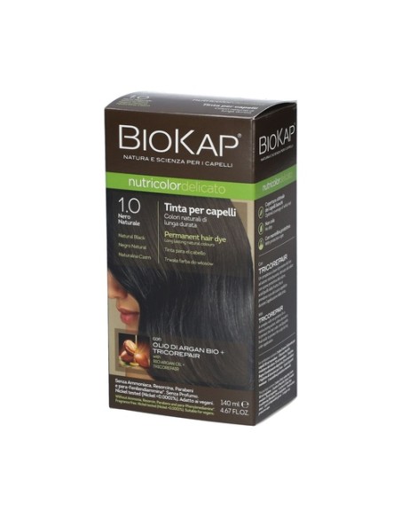 Tinte Nutricolor Delicato Negro Natural 1.0 140 ml (Negro) Biokap