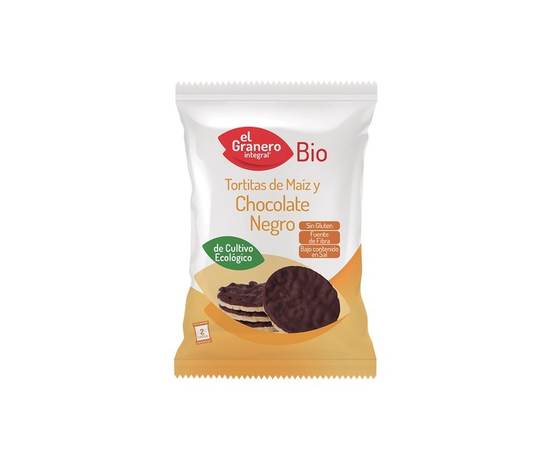 Pack Tortitas de maíz y chocolate negro 30 unidades de 33 g El Granero Integral