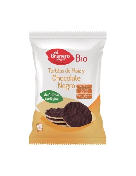 Pack Tortitas de maíz y chocolate negro 30 unidades de 33 g El Granero Integral