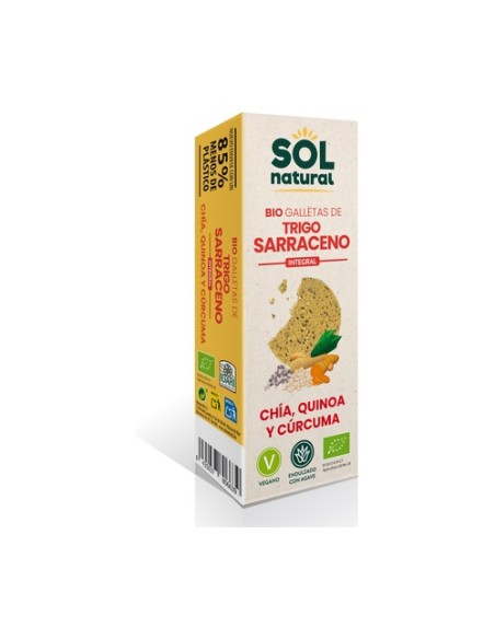 Galletas de trigo sarraceno con chía, quinoa y cúrcuma Bio 175 g Sol Natural