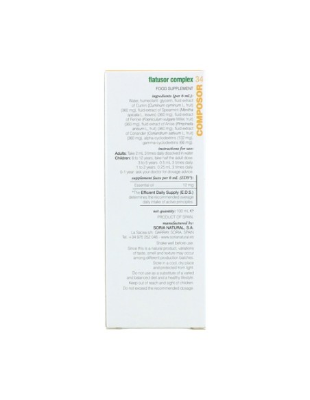 Composor 34 Flatusor Complex Fórmula XXI 100 ml Soria Natural