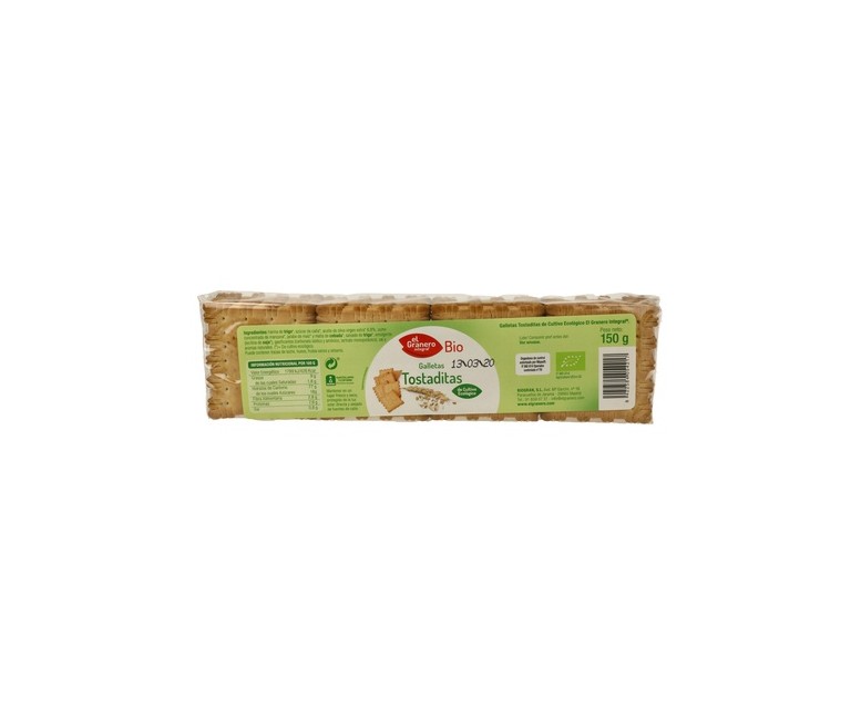 Galletas Tostaditas Bio 150 g El Granero Integral