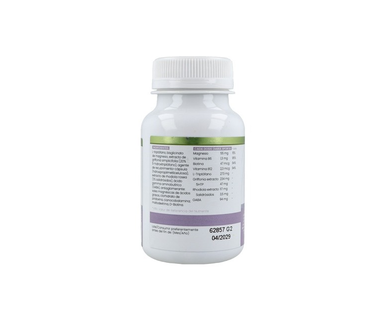5HTP con B6, Biotina, Mg, GABA, Rhodiola 60 cápsulas de 620mg Sotya