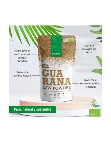 Guaraná vegano en polvo bio 100 g de polvo Purasana