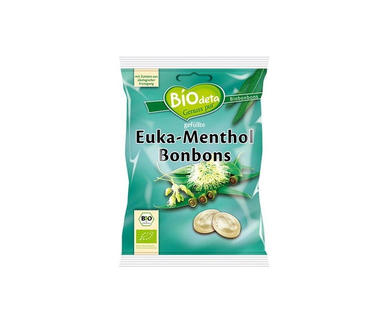 Biodeta Caramelos rellenos eucalipto y mentol 75 g Biocop