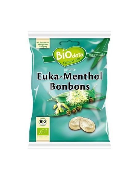 Biodeta Caramelos rellenos eucalipto y mentol 75 g Biocop