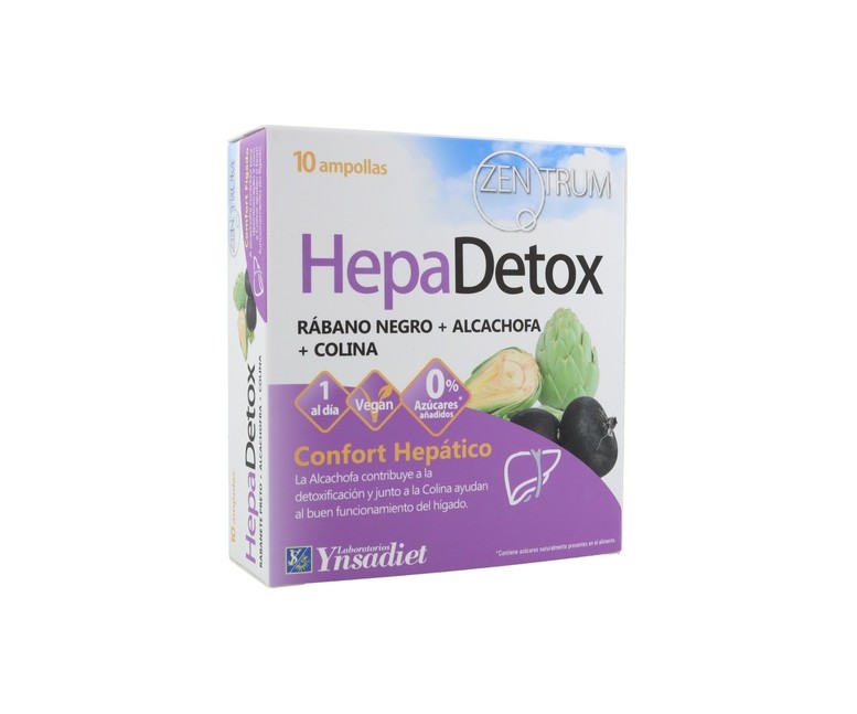 HepaDetox (Rábano Negro + Alcachofa + Colina) 10 ampollas de 10ml Zentrum