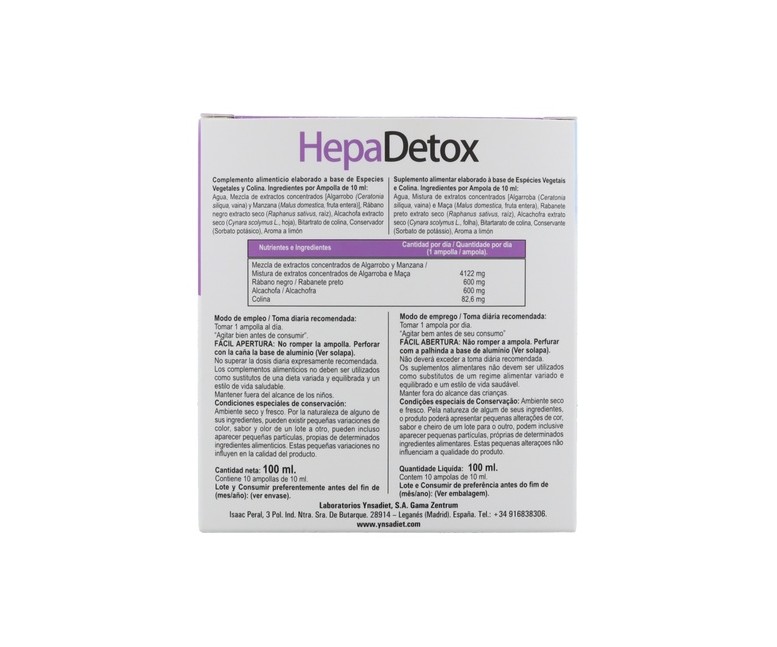 HepaDetox (Rábano Negro + Alcachofa + Colina) 10 ampollas de 10ml Zentrum