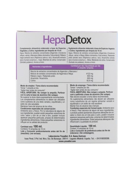 HepaDetox (Rábano Negro + Alcachofa + Colina) 10 ampollas de 10ml Zentrum