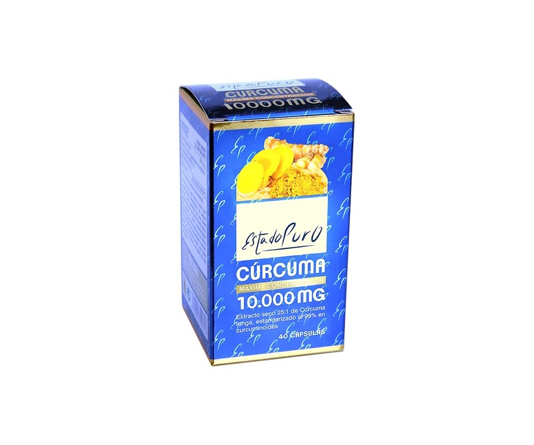 Cúrcuma 10.000 mg 40 cápsulas vegetales Estado Puro