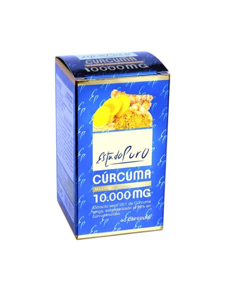 Cúrcuma 10.000 mg 40 cápsulas vegetales Estado Puro