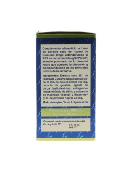 Cúrcuma 10.000 mg 40 cápsulas vegetales Estado Puro