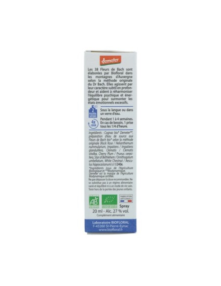 Rescue Remedy Noche Spray 20 ml de elixir floral Biofloral