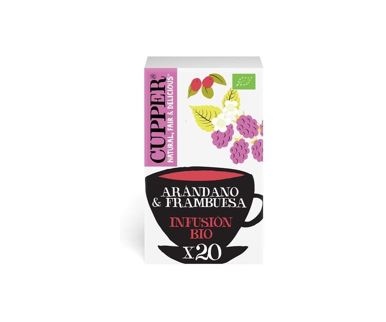 Infusión arándano y frambuesa Bio 20 bolsitas infusoras Cupper