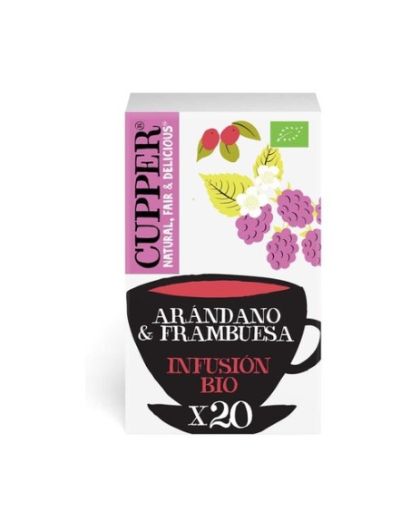 Infusión arándano y frambuesa Bio 20 bolsitas infusoras Cupper